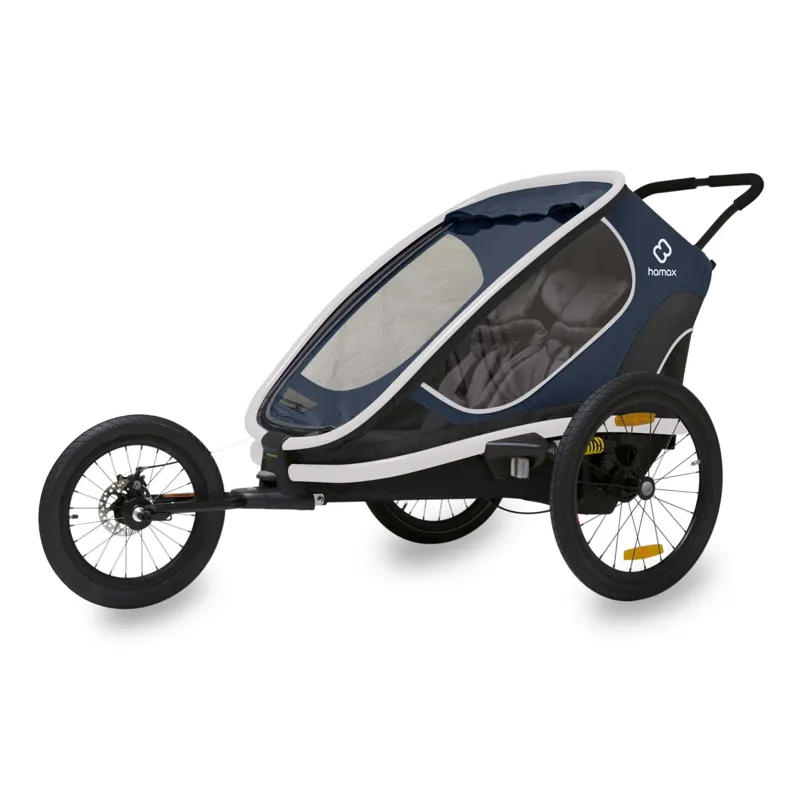 Hamax Outback Twin Reclining Child Trailer - Navy/White-1
