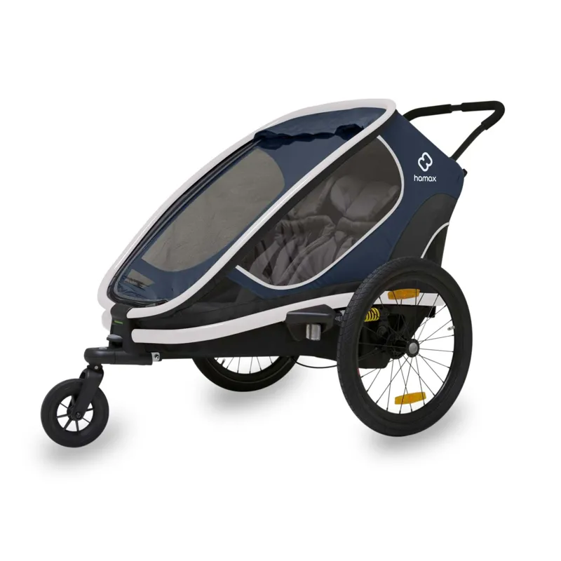 Hamax Outback Twin Reclining Child Trailer - Navy/White-2