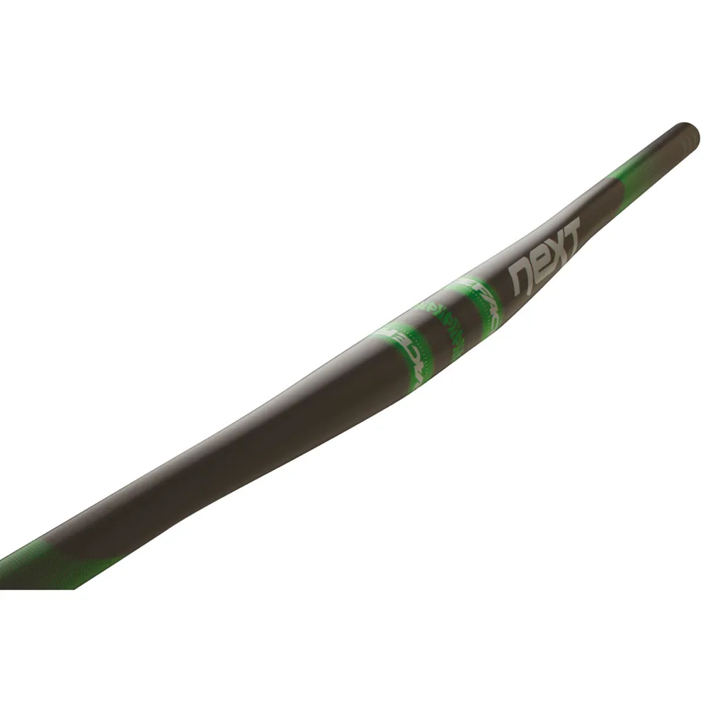 uPRISE Bikes Race Face Next Flat Wide MTB Handlebar - 720mm - Black/Green | Price match, 365 day return s, 18-Month Warranty, Finance Available & Free UK Delivery