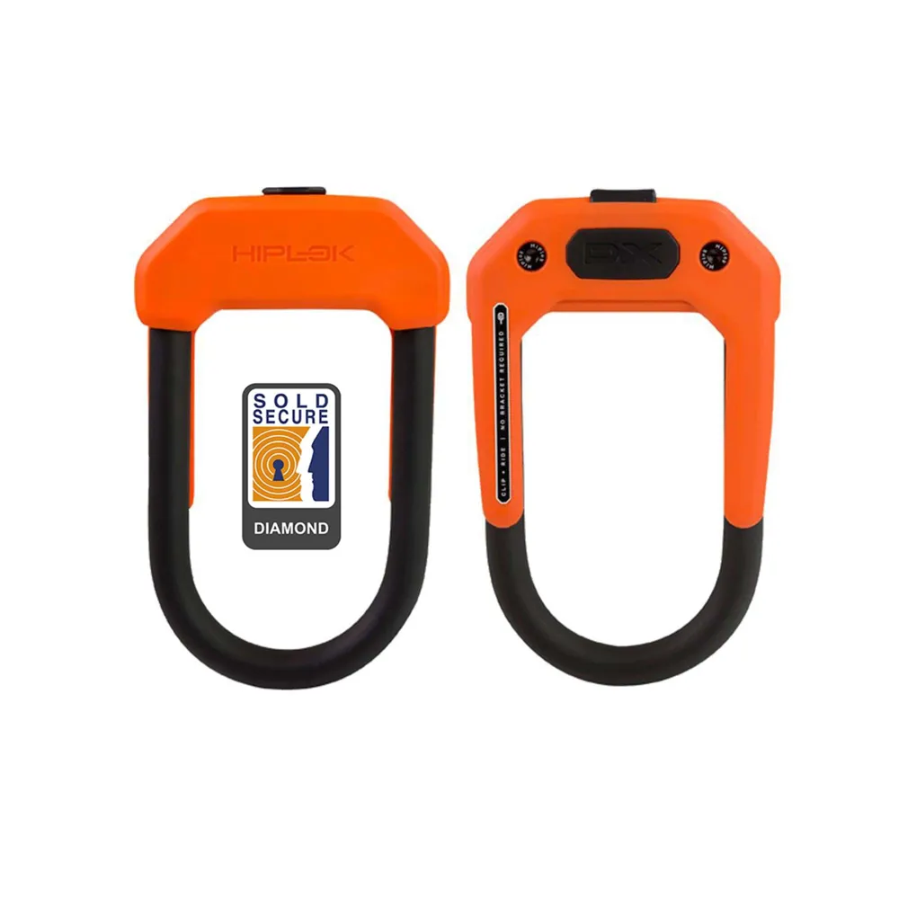 uPRISE Bikes Hiplok HipLok DX D Lock Hardened Diamond Sold Secure - Orange- 14mmx15x8.5cm | Price match, 365 day return s, 18-Month Warranty, Finance Available & Free UK Delivery