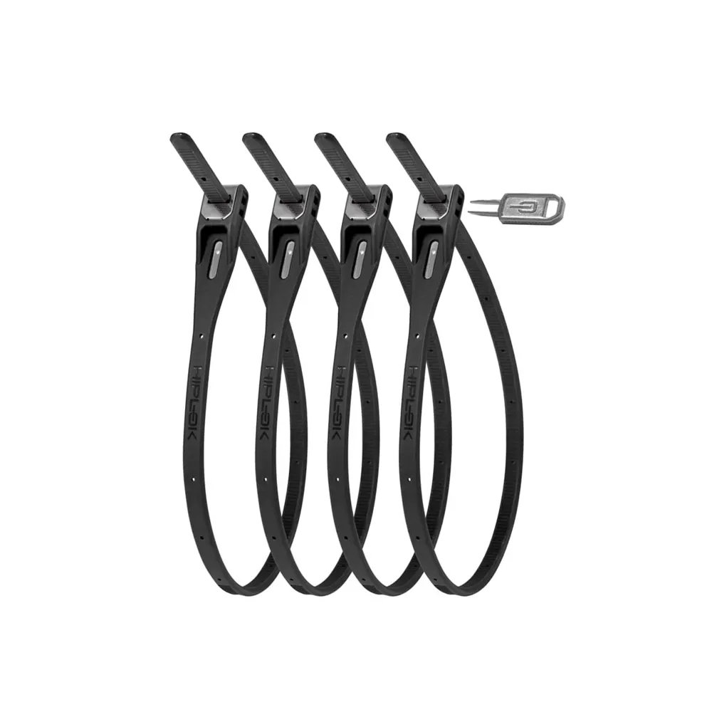 uPRISE Bikes Hiplok Z-Lok Armoured Reuseable Tie Pack of 4 - Black - 40cm | Price match, 365 day return s, 18-Month Warranty, Finance Available & Free UK Delivery