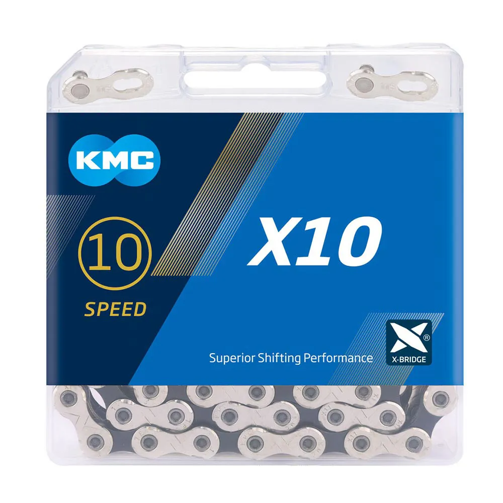 uPRISE Bikes Kmc KMC X10 122 Links 10 Speed Chain - Silver/Black | Price match, 365 day return s, 18-Month Warranty, Finance Available & Free UK Delivery