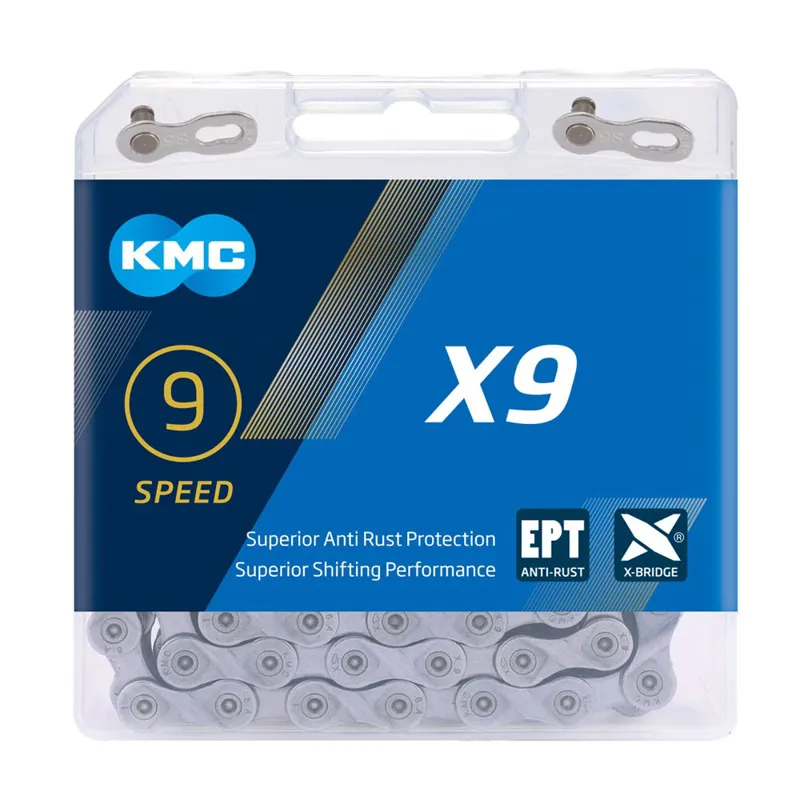 KMC X9 EPT 9 Speed Chain - 114 Links - Dark Silver-1