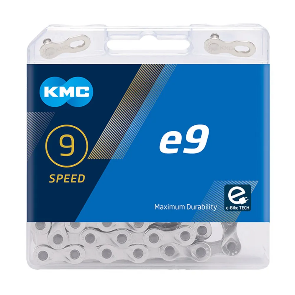 uPRISE Bikes Kmc KMC E9 136 Links 9 Speed E-Bike Chain - Silver | Price match, 365 day return s, 18-Month Warranty, Finance Available & Free UK Delivery