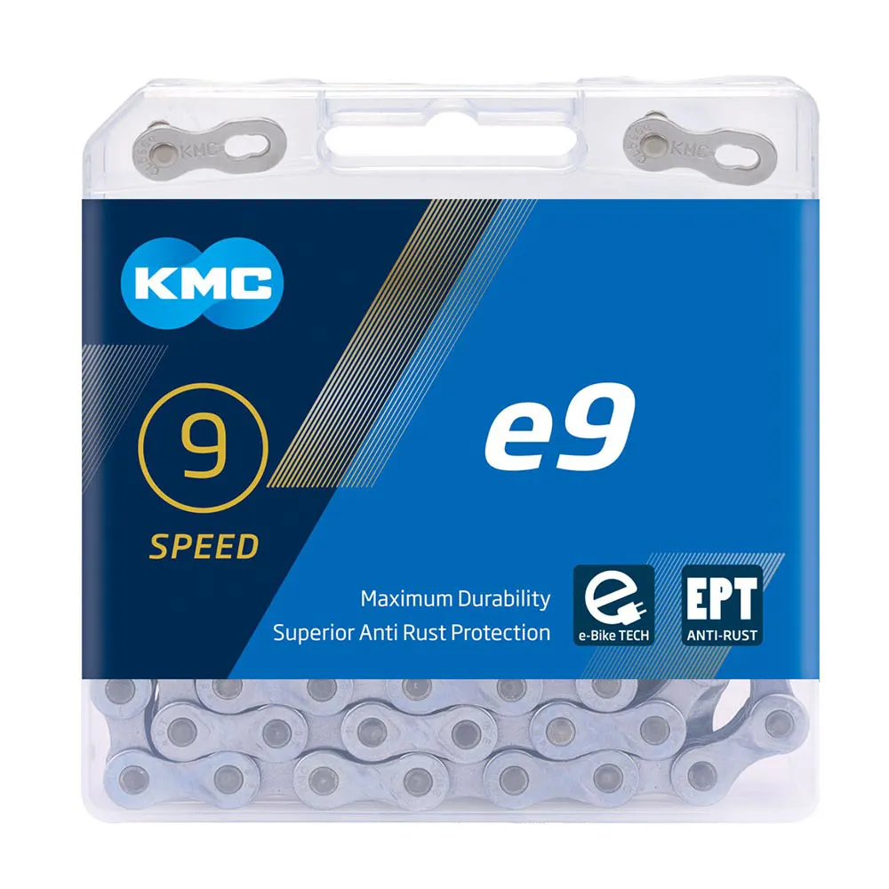 uPRISE Bikes Kmc KMC E9 EPT 136 links 9 Speed E-Bike Chain - Silver | Price match, 365 day return s, 18-Month Warranty, Finance Available & Free UK Delivery