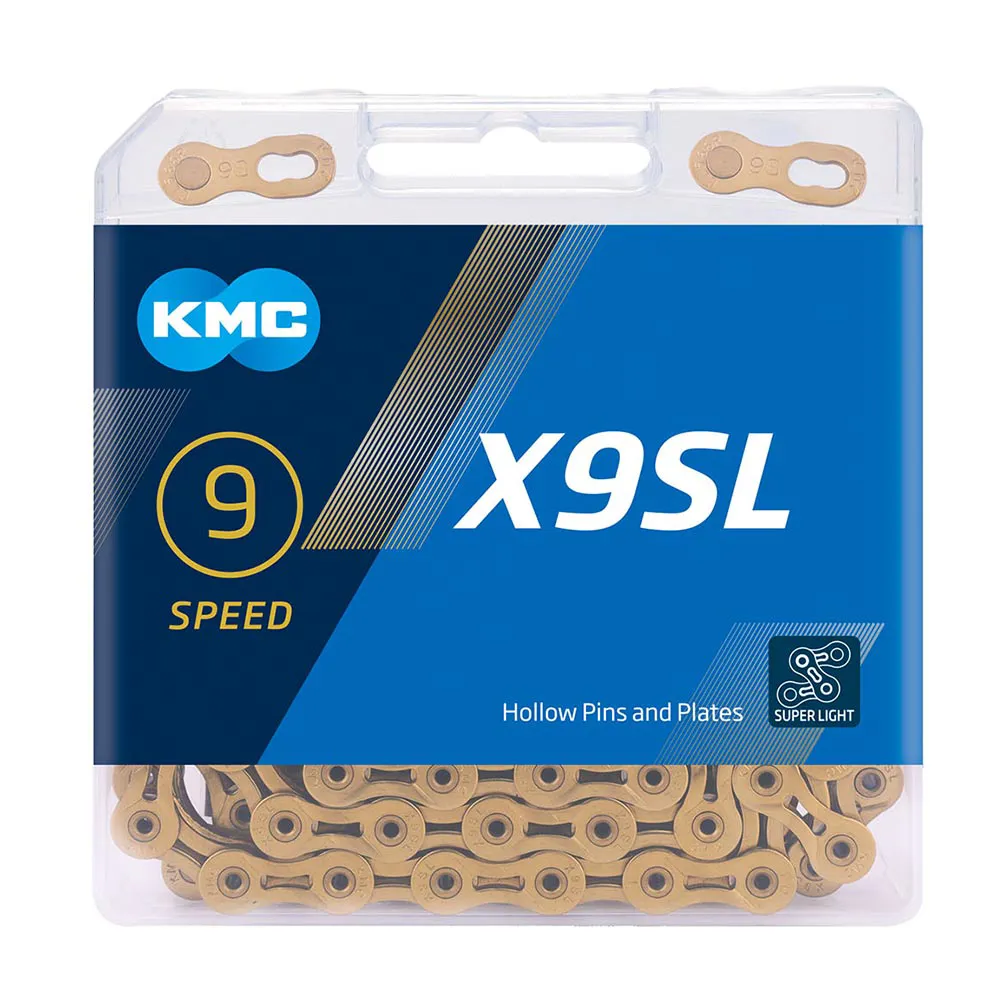 uPRISE Bikes Kmc KMC X9 SL Ti-N 114 Links 9 Speed Chain - Gold | Price match, 365 day return s, 18-Month Warranty, Finance Available & Free UK Delivery