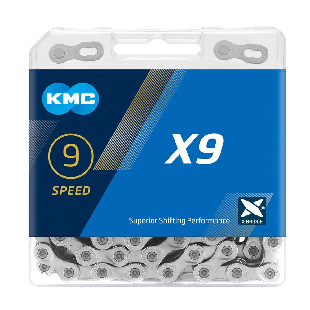 uPRISE Bikes Kmc KMC X9 114 Links 9 Speed Chain - Silver | Price match, 365 day return s, 18-Month Warranty, Finance Available & Free UK Delivery
