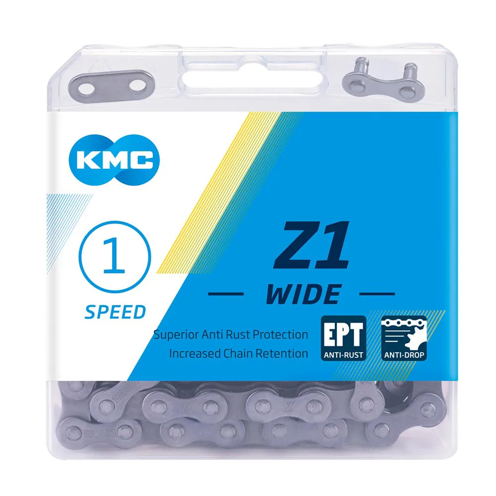 uPRISE Bikes Kmc KMC Z1 EPT Wide 112 Links Single Speed Chain - Silver | Price match, 365 day return s, 18-Month Warranty, Finance Available & Free UK Delivery