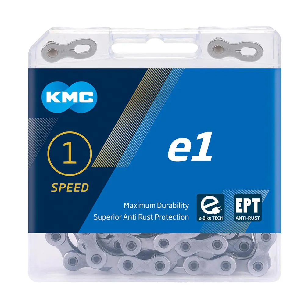 uPRISE Bikes Kmc KMC E1 Ept 110 Links Single Speed E-Bike Chain - Silver | Price match, 365 day return s, 18-Month Warranty, Finance Available & Free UK Delivery
