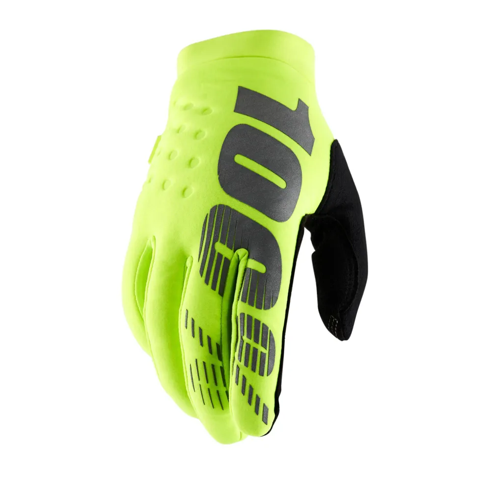 uPRISE Bikes 100 Percent Brisker Cold Weather Youth Gloves - Fluo Yellow/Black | Price match, 365 day return s, 18-Month Warranty, Finance Available & Free UK Delivery