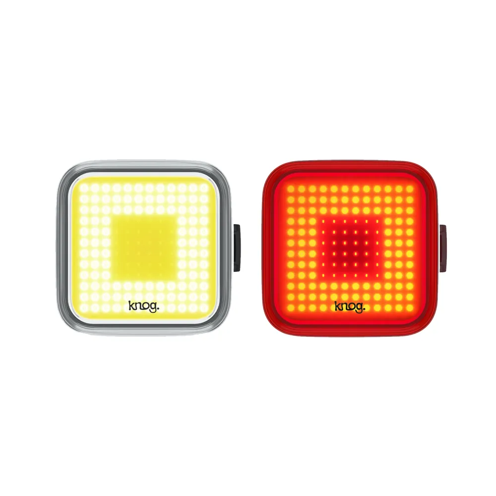 uPRISE Bikes Knog Blinder Square Twinpack USB Light Set - Black | Price match, 365 day return s, 18-Month Warranty, Finance Available & Free UK Delivery