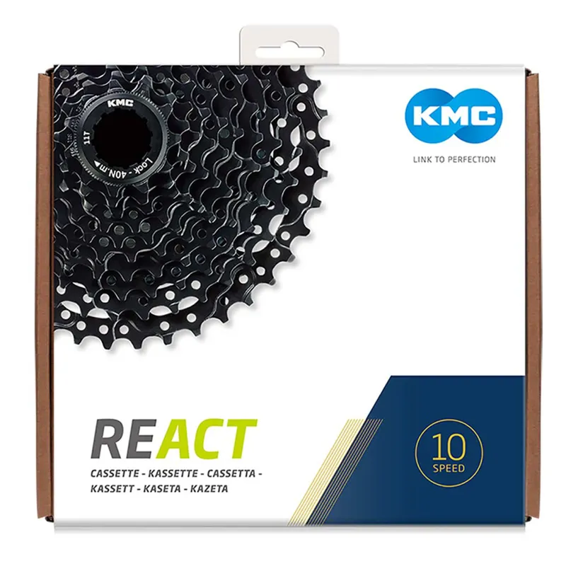 KMC REACT X10 10 Speed 11/42T Cassette - Black-1
