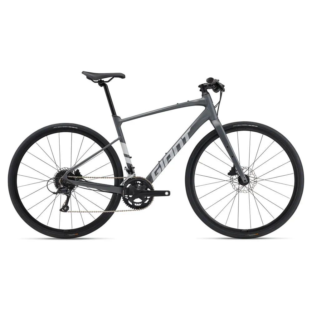 uPRISE Bikes Giant FastRoad 2 2024 Flat Bar Road Bike - Matt Charcoal | Price match, 365 day return s, 18-Month Warranty, Finance Available & Free UK Delivery