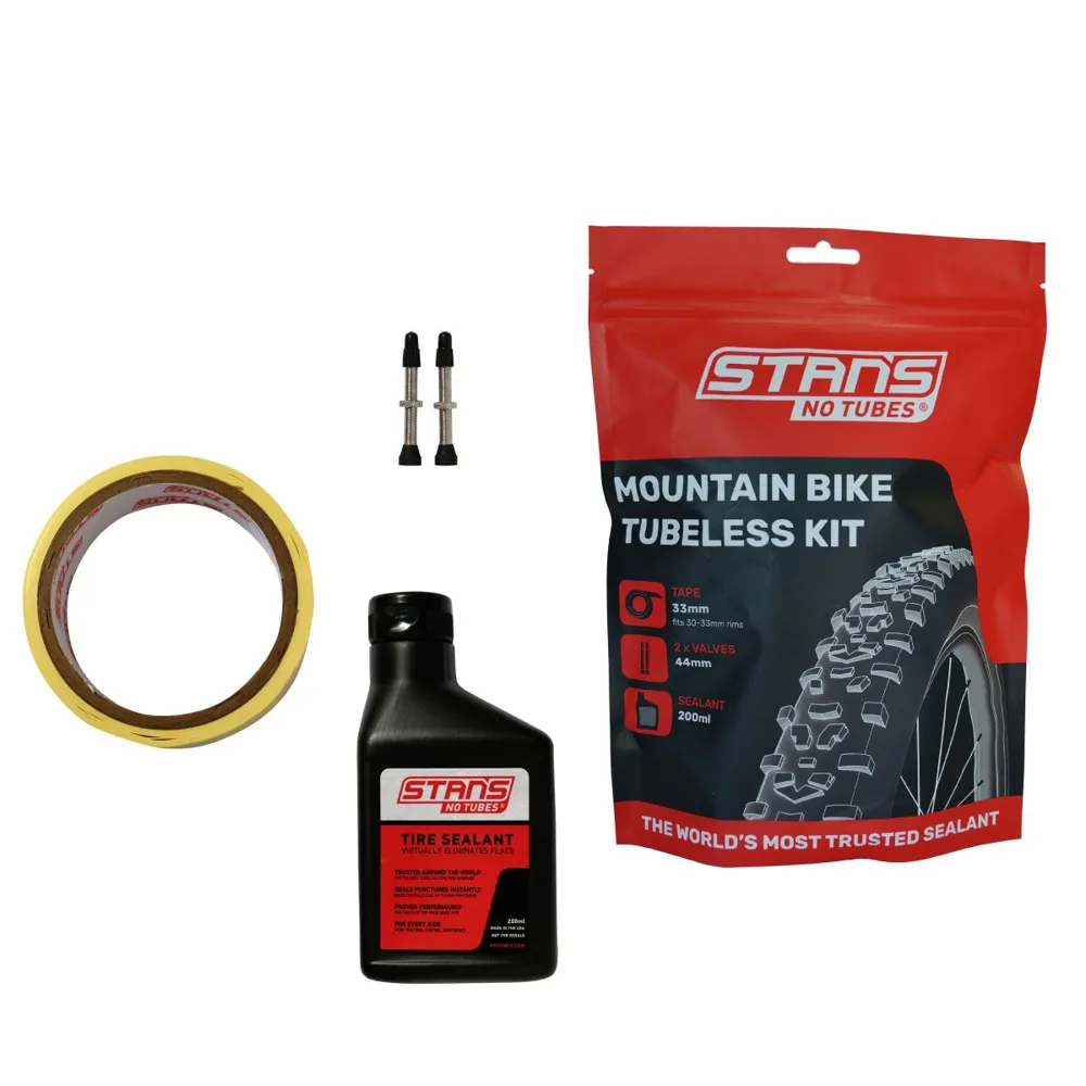 uPRISE Bikes Stans No Tubes MTB Tubeless Kit - 33mm Tape 44mm Valve | Price match, 365 day return s, 18-Month Warranty, Finance Available & Free UK Delivery