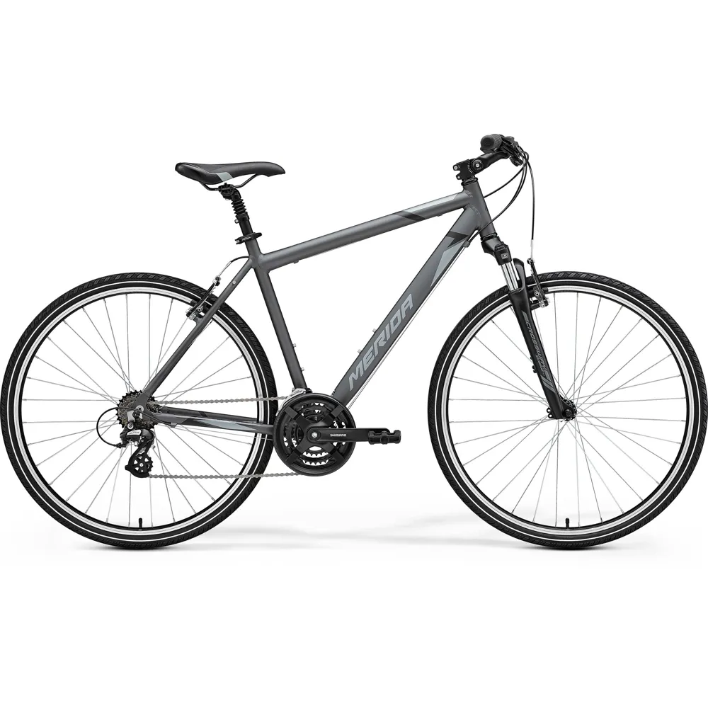 uPRISE Bikes Merida Crossway 10-V Hybrid Bike - Anthracite/Black | Price match, 365 day return s, 18-Month Warranty, Finance Available & Free UK Delivery