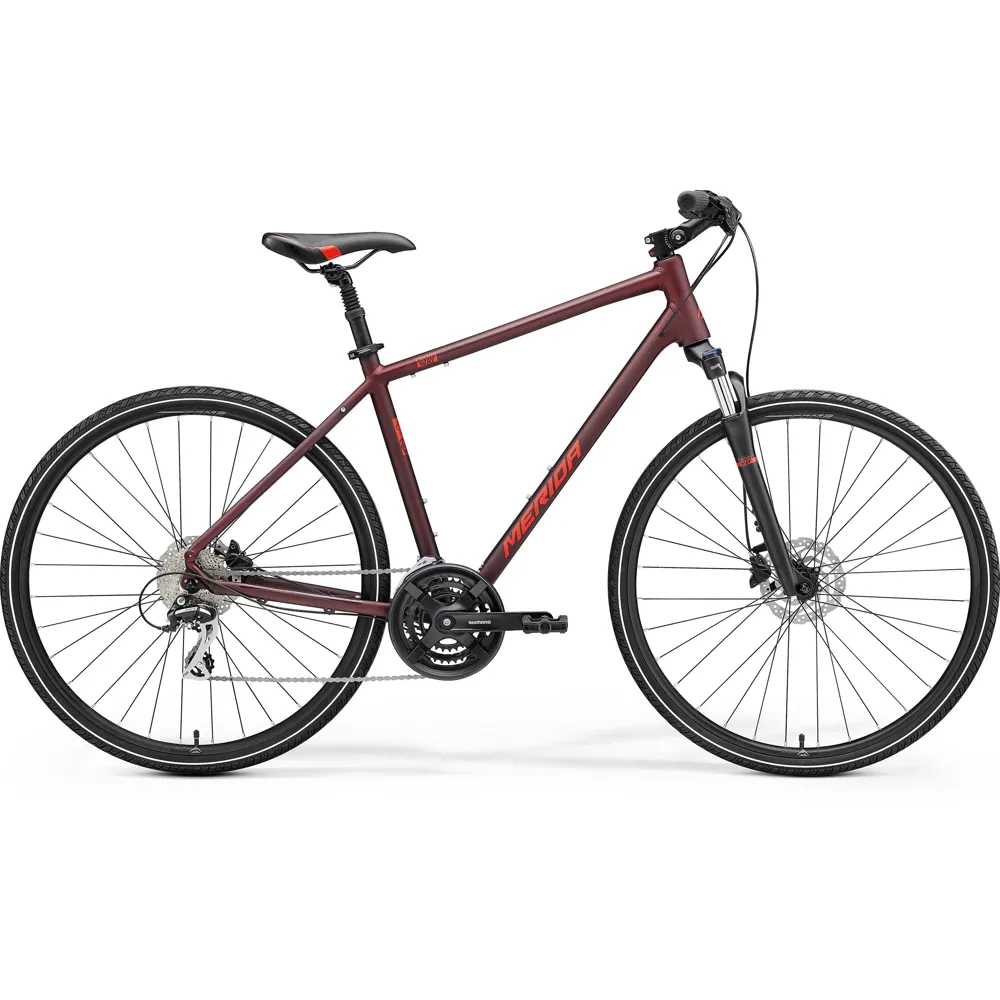 uPRISE Bikes Merida Crossway 20D Hybrid Bike - Red | Price match, 365 day return s, 18-Month Warranty, Finance Available & Free UK Delivery