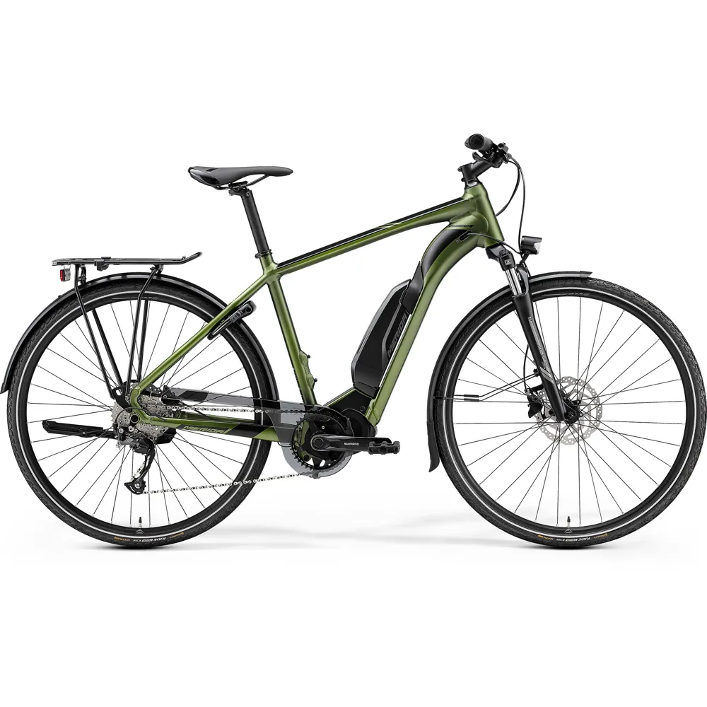 uPRISE Bikes Merida eSpresso 300SE EQ Electric Urban Bike - Green/Grey | Price match, 365 day return s, 18-Month Warranty, Finance Available & Free UK Delivery