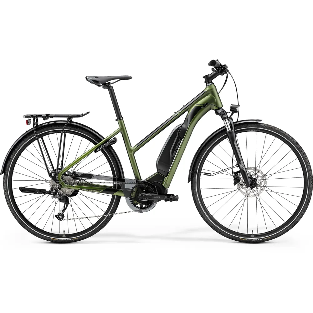 uPRISE Bikes Merida eSpresso 300SE EQ Women's Electric Hybrid Bike - Green/Grey | Price match, 365 day return s, 18-Month Warranty, Finance Available & Free UK Delivery
