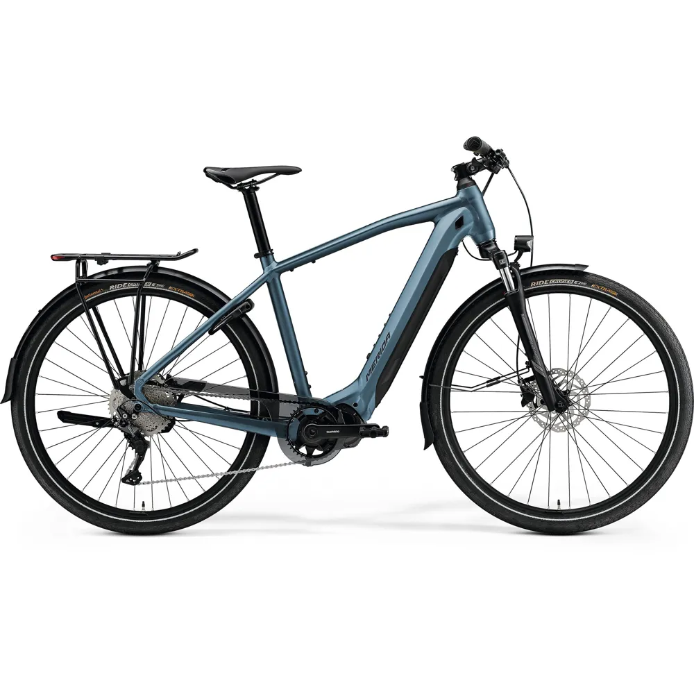 uPRISE Bikes Merida eSpresso 500 EQ Electric Urban Hybrid Bike - Steel Blue | Price match, 365 day return s, 18-Month Warranty, Finance Available & Free UK Delivery