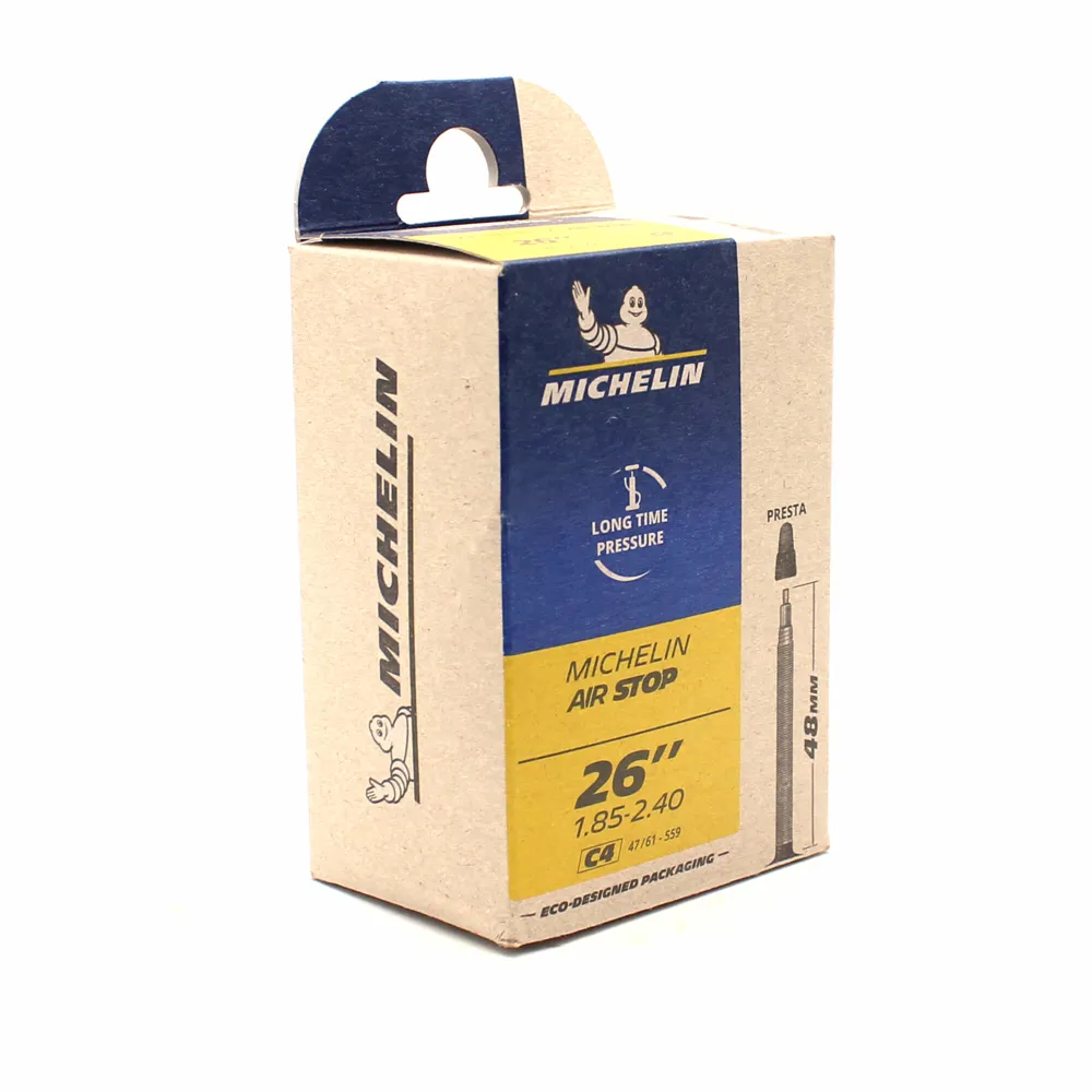 uPRISE Bikes Michelin Airstop MTB Inner Tube 29 x 1.9 - 2.5 Presta 48mm - Black | Price match, 365 day return s, 18-Month Warranty, Finance Available & Free UK Delivery