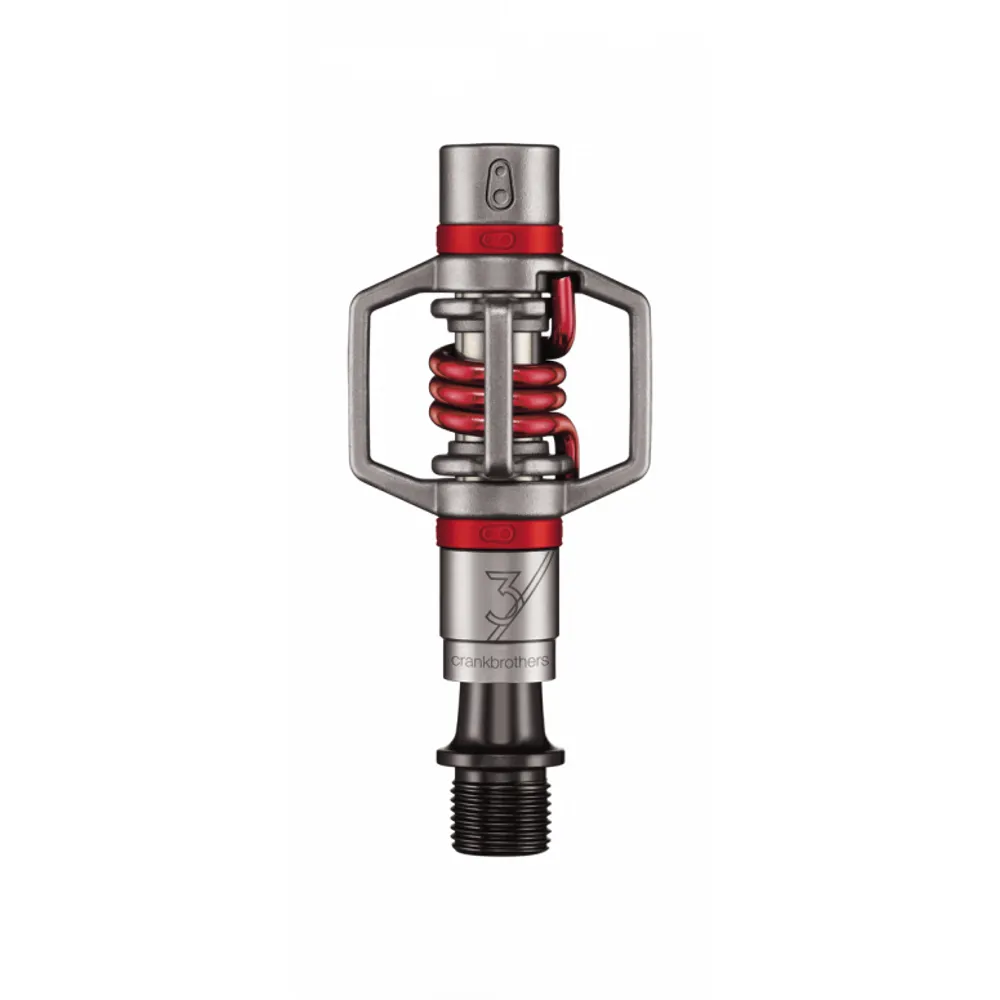 uPRISE Bikes Crank Brothers Eggbeater 3 Clipless MTB Pedals - Silver/Red | Price match, 365 day return s, 18-Month Warranty, Finance Available & Free UK Delivery