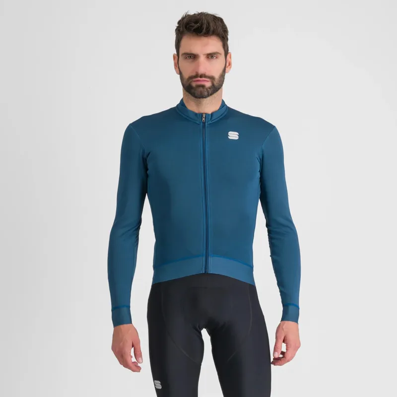 Sportful Monocrom Thermal Men's Long Sleeve Jersey - Blue Sea