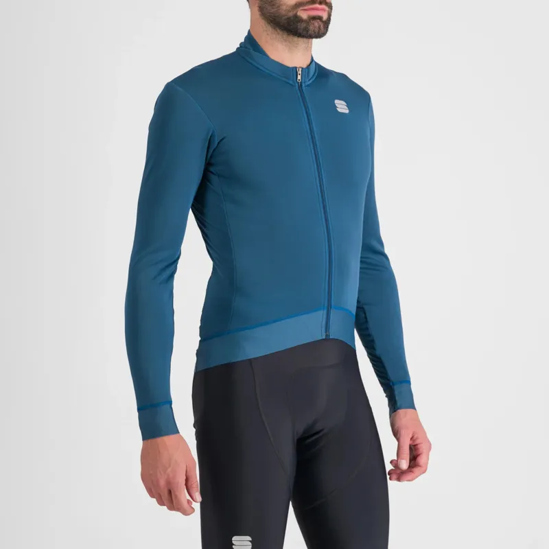 Sportful Monocrom Thermal Men's Long Sleeve Jersey - Blue Sea-2