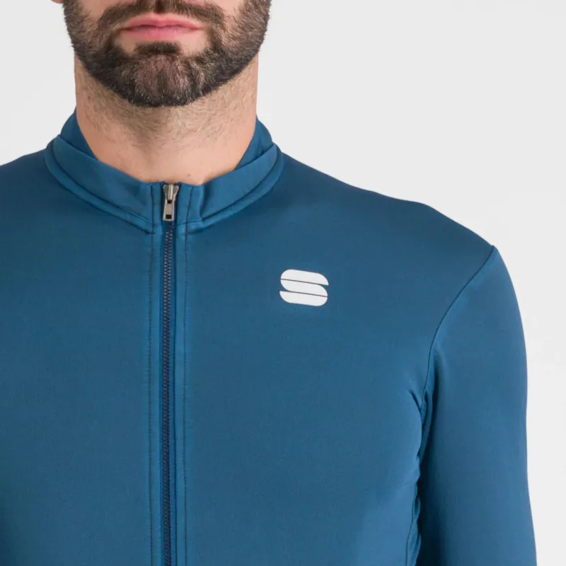 Sportful Monocrom Thermal Men's Long Sleeve Jersey - Blue Sea-3