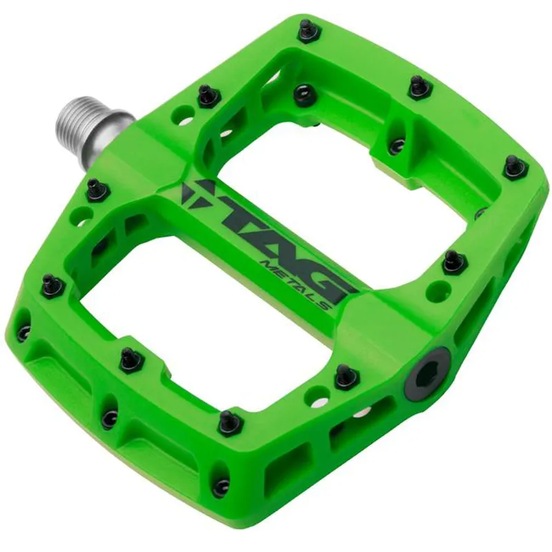 TAG Metals T3 Nylon Flat MTB Pedals - Green