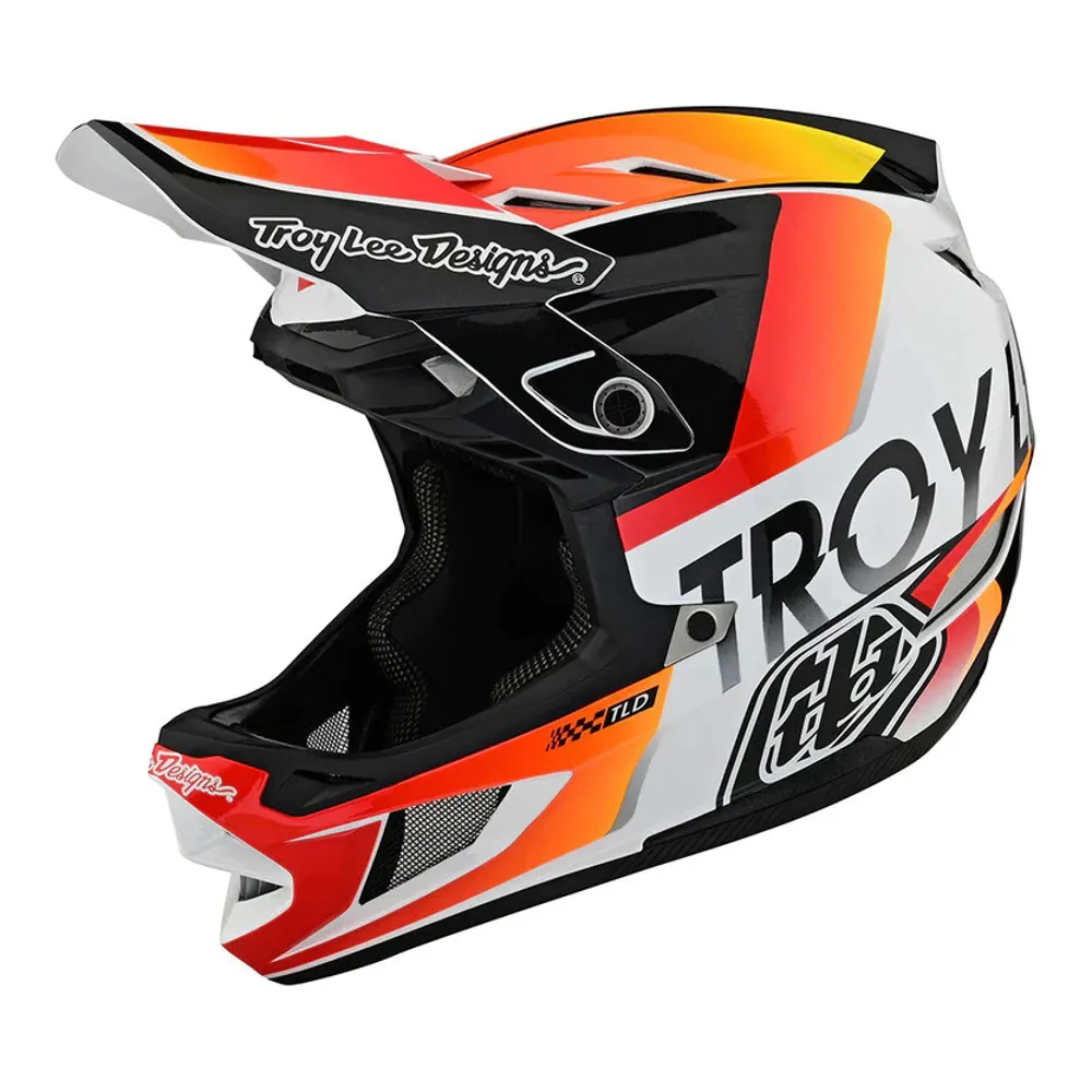 uPRISE Bikes Troy Lee Designs D4 Composite MIPS Full Face Helmet - Qualifier White/Orange | Price match, 365 day return s, 18-Month Warranty, Finance Available & Free UK Delivery