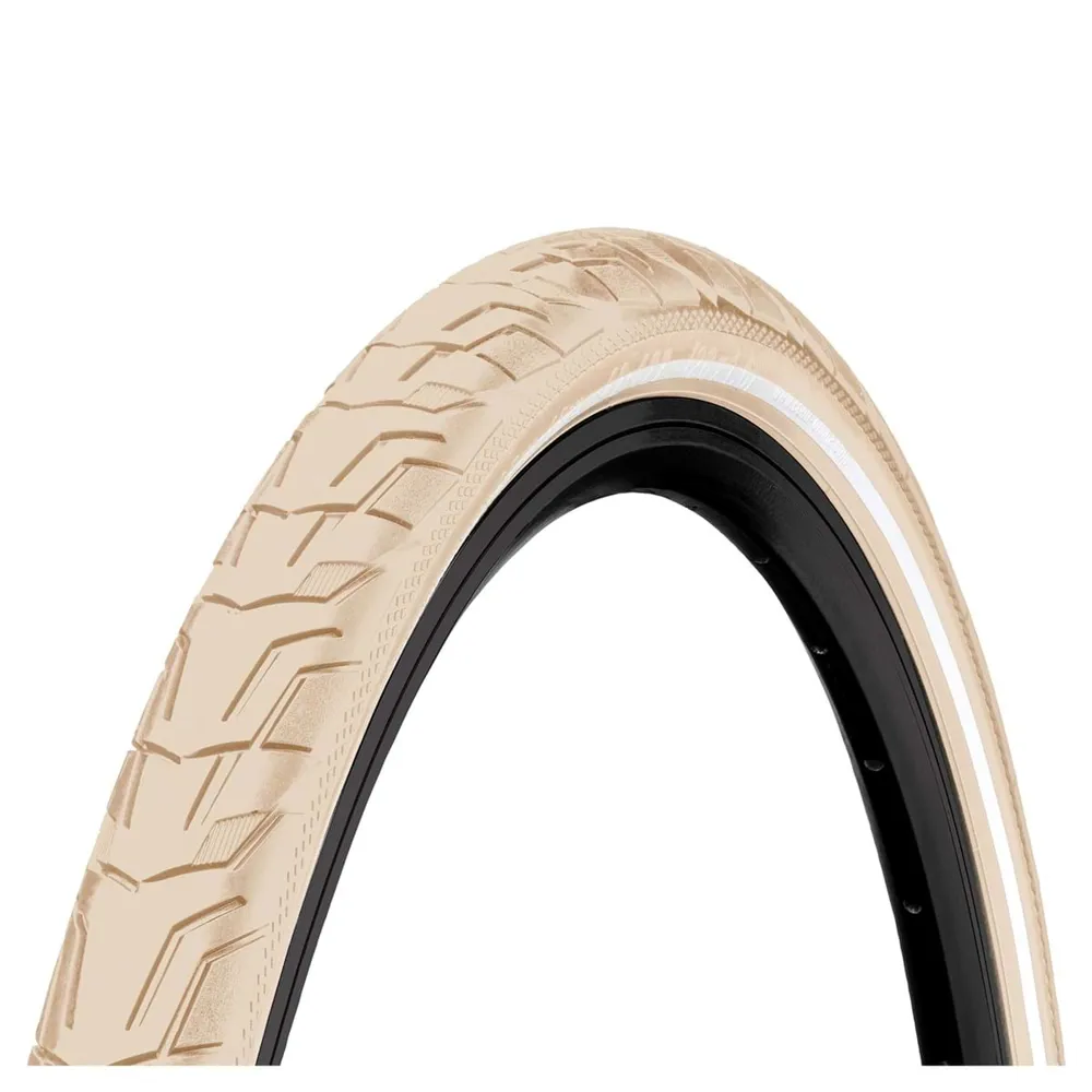 uPRISE Bikes Continental Ride City Reflex Wire Bead Tyre - Cream/Cream Reflex | Price match, 365 day return s, 18-Month Warranty, Finance Available & Free UK Delivery
