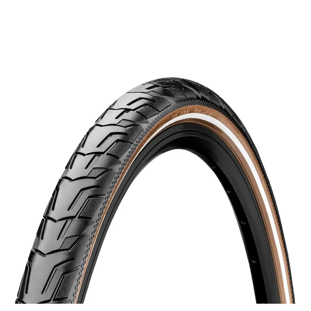 uPRISE Bikes Continental Ride City Reflex Wire Bead Tyre - Black/Brown Reflex | Price match, 365 day return s, 18-Month Warranty, Finance Available & Free UK Delivery