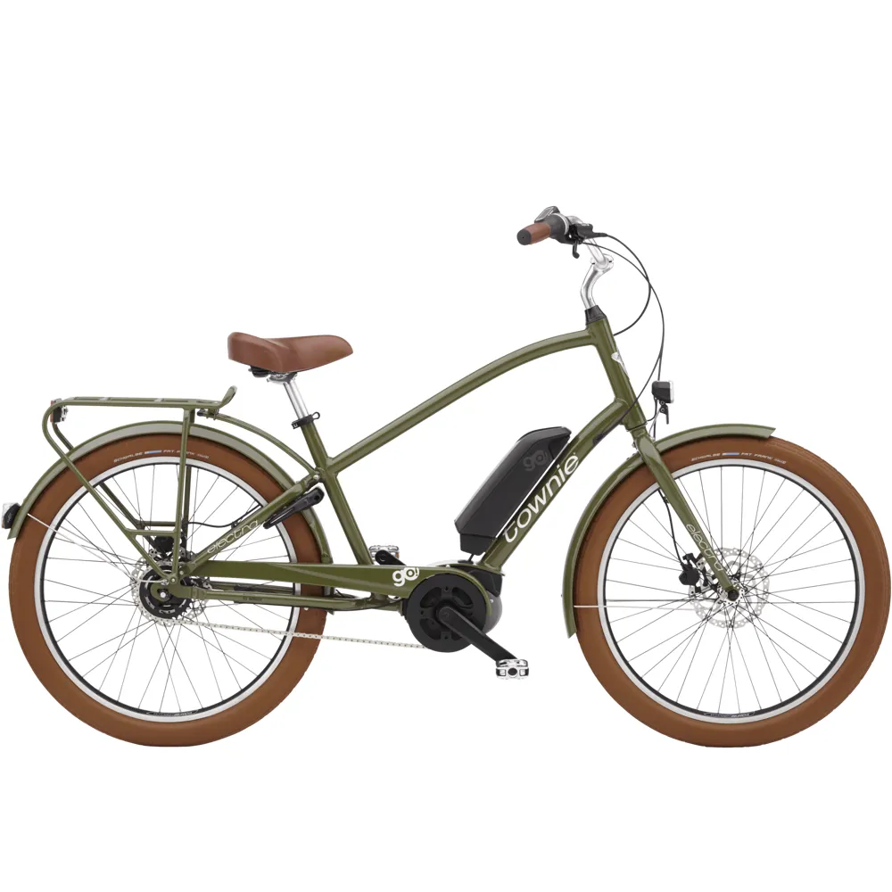 uPRISE Bikes Electra Townie Go 5i EQ Step Over 2025 Electric Hybrid Bike - Olive | Price match, 365 day return s, 18-Month Warranty, Finance Available & Free UK Delivery