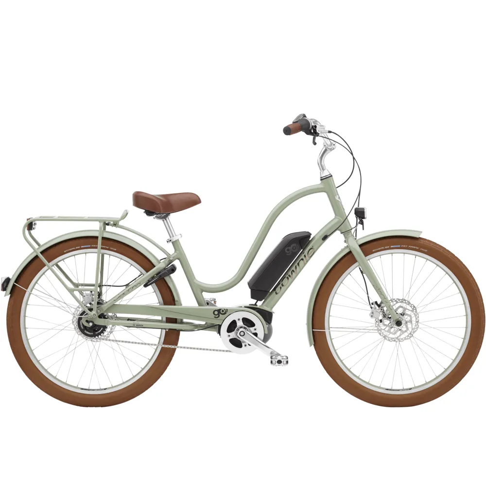 uPRISE Bikes Electra Townie Go 5i EQ Step Thru 2025 Women's Electric Hybrid Bike - Green Tea | Price match, 365 day return s, 18-Month Warranty, Finance Available & Free UK Delivery