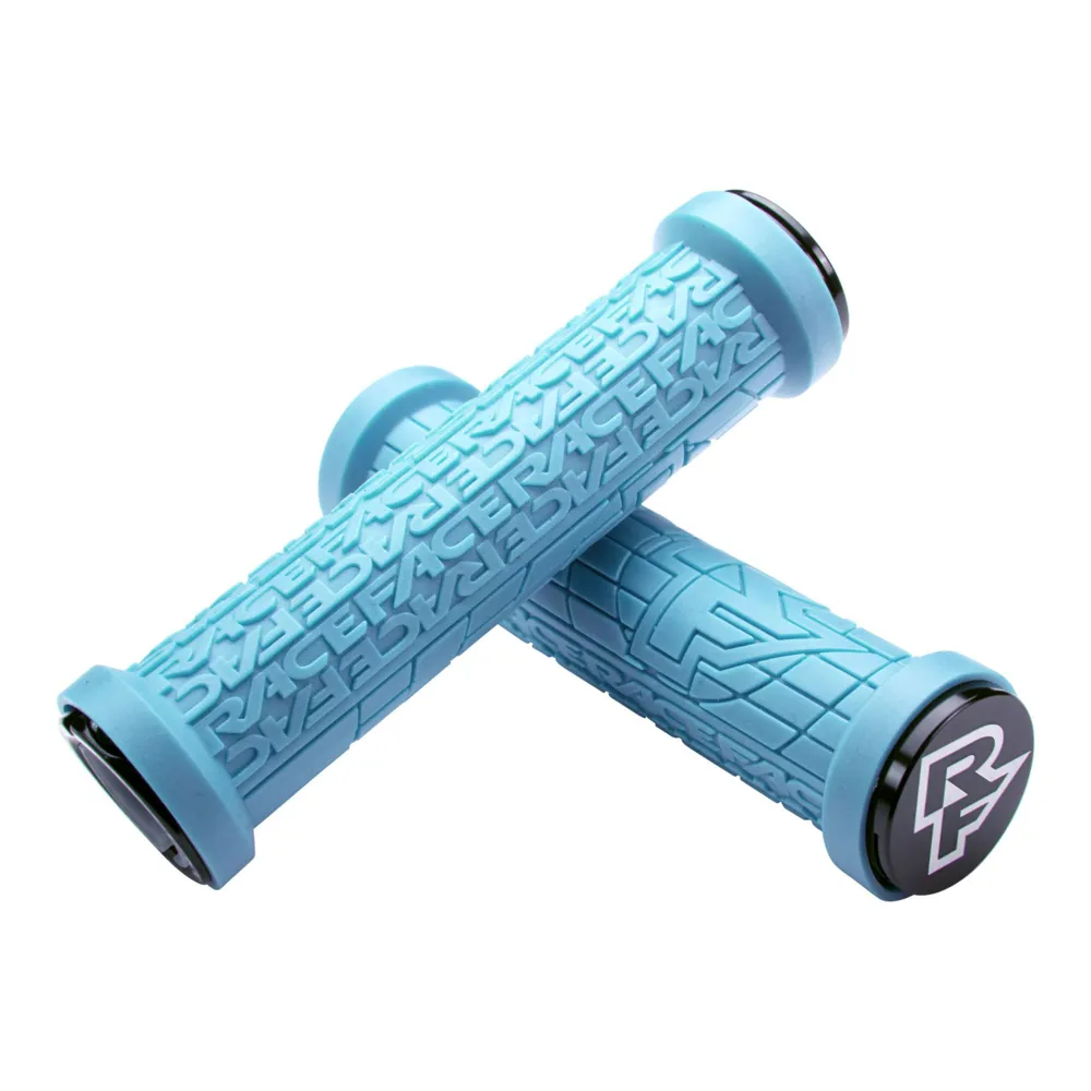 uPRISE Bikes Race Face Grippler LTD Edition Lock-On MTB Grips - Electric Blue | Price match, 365 day return s, 18-Month Warranty, Finance Available & Free UK Delivery