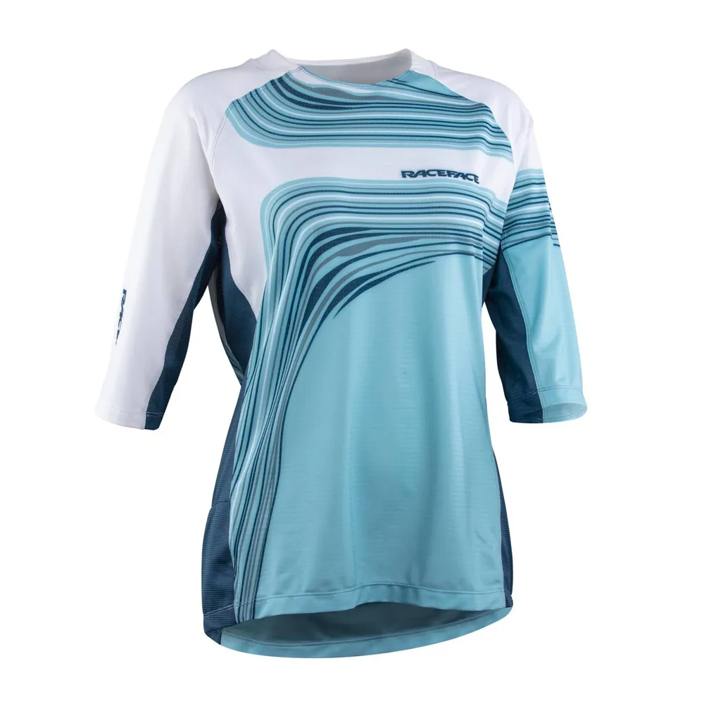 uPRISE Bikes Race Face Khyber Womens 3/4 Sleeve Jersey - Sky Blue | Price match, 365 day return s, 18-Month Warranty, Finance Available & Free UK Delivery
