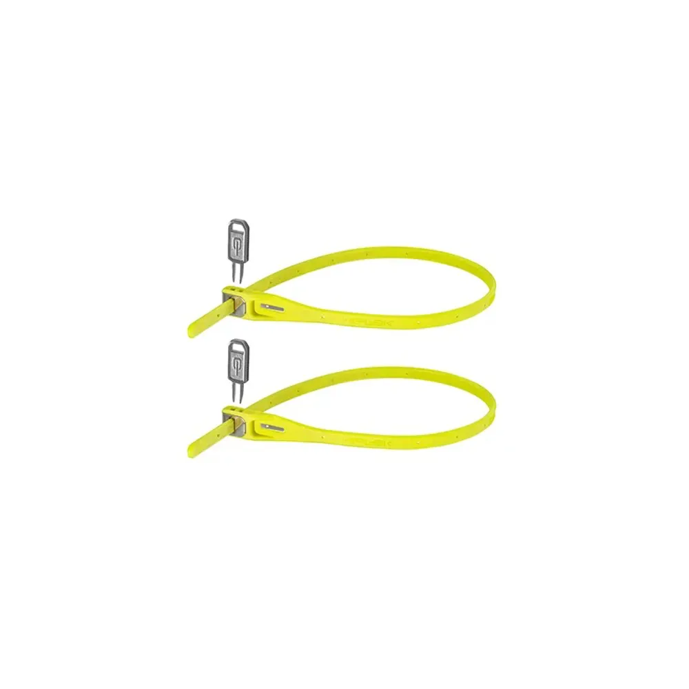 uPRISE Bikes Hiplok HipLok Z-Lok Armoured Twin Pack Reuseable Tie - Lime - 40cm | Price match, 365 day return s, 18-Month Warranty, Finance Available & Free UK Delivery