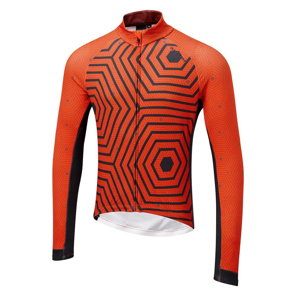 uPRISE Bikes Altura Icon Long Sleeve Jersey - Hex-Repeat - Orange/Navy - Small | Price match, 365 day return s, 18-Month Warranty, Finance Available & Free UK Delivery