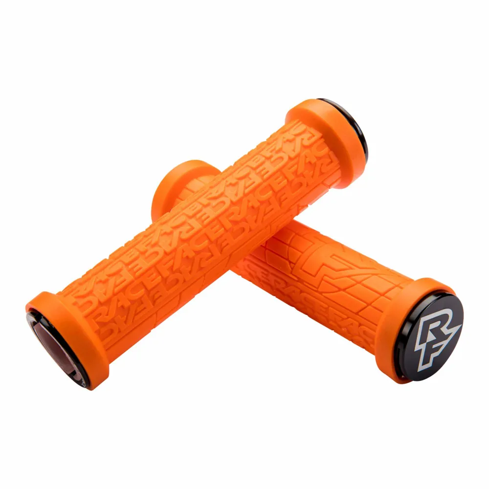 uPRISE Bikes Race Face Grippler Lock-On MTB Grips - Orange | Price match, 365 day return s, 18-Month Warranty, Finance Available & Free UK Delivery