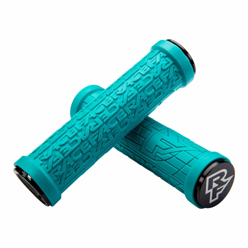 uPRISE Bikes Race Face Grippler Lock-On MTB Grips - Turquoise | Price match, 365 day return s, 18-Month Warranty, Finance Available & Free UK Delivery