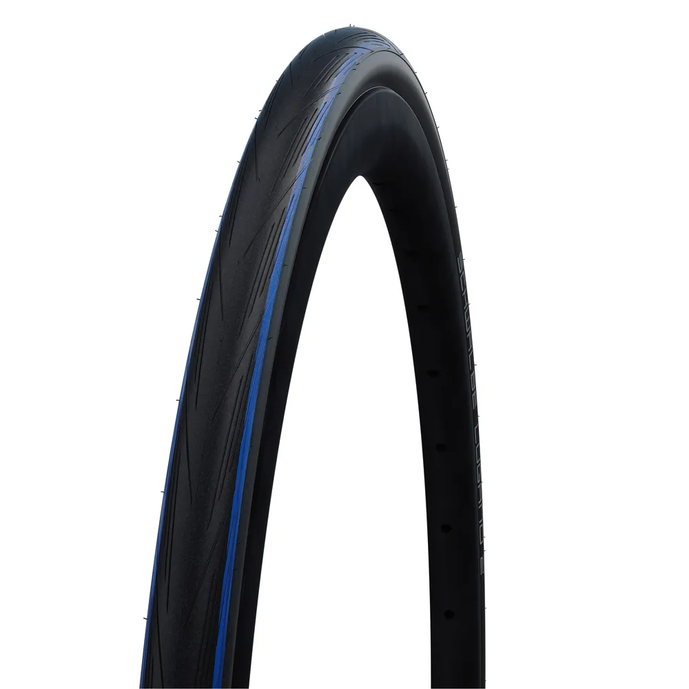 uPRISE Bikes Schwalbe Lugano II Folding 700 x 25c Road Bike Tyre - Black/Blue | Price match, 365 day return s, 18-Month Warranty, Finance Available & Free UK Delivery