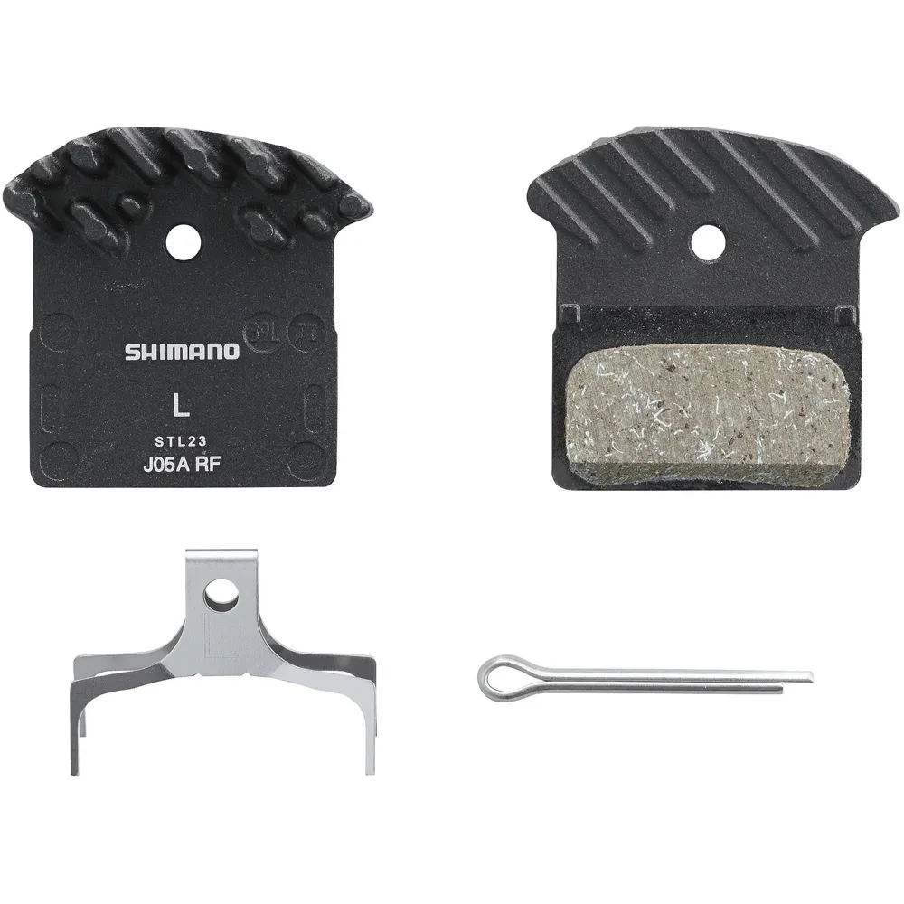 uPRISE Bikes Shimano J05A-RF Disc Pads + Spring Alloy Back with Cooling Fins - Resin | Price match, 365 day return s, 18-Month Warranty, Finance Available & Free UK Delivery