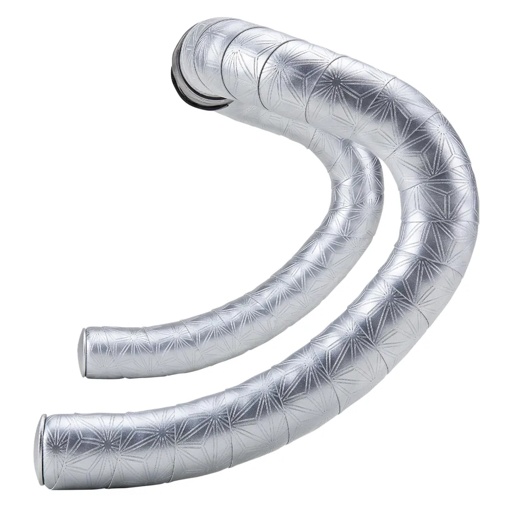 uPRISE Bikes Supacaz Bling Bar Tape - Platinum + Ano Platinum Plugs | Price match, 365 day return s, 18-Month Warranty, Finance Available & Free UK Delivery