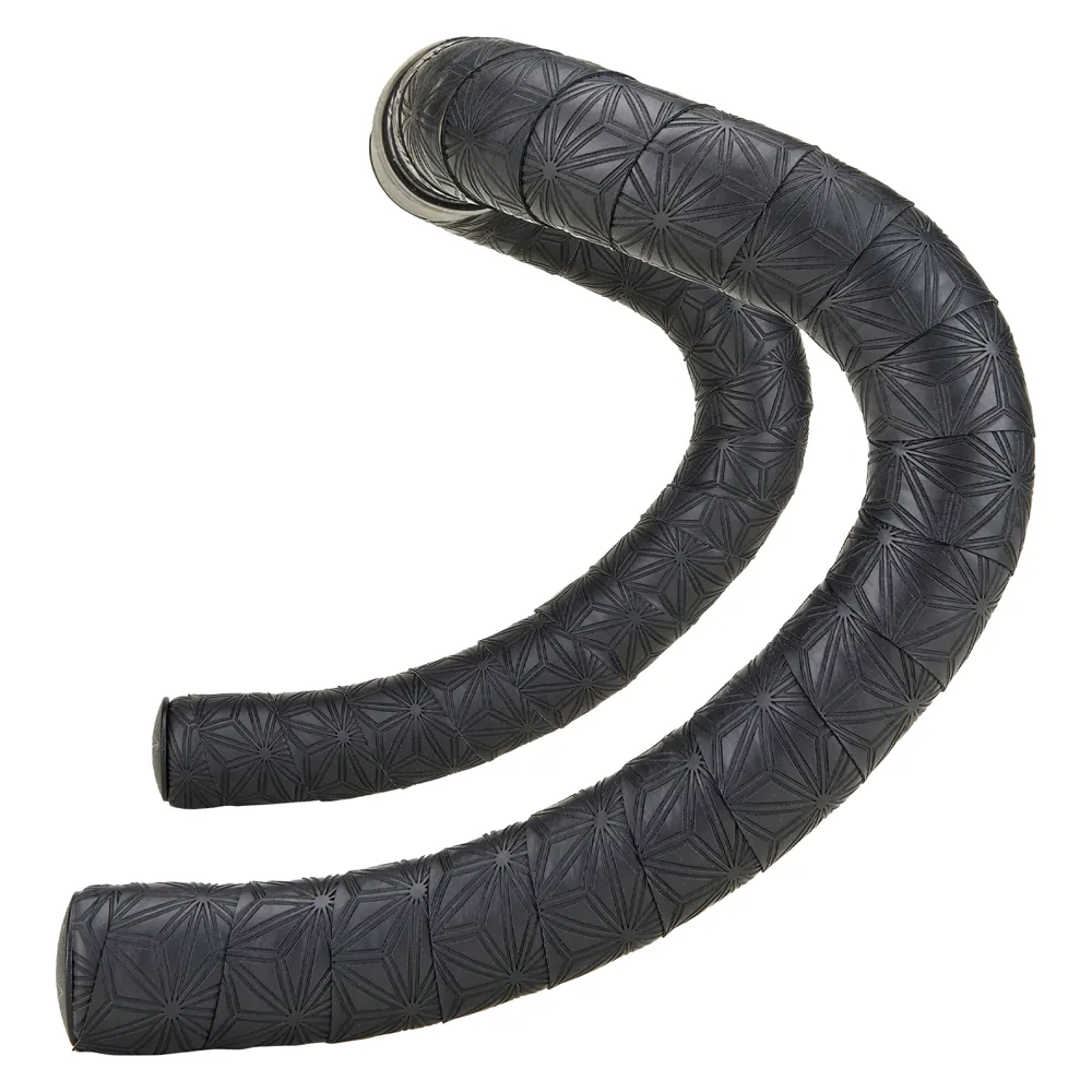uPRISE Bikes Supacaz Super Sticky Kush Classic Bar Tape - Black + Ano Black Plugs | Price match, 365 day return s, 18-Month Warranty, Finance Available & Free UK Delivery