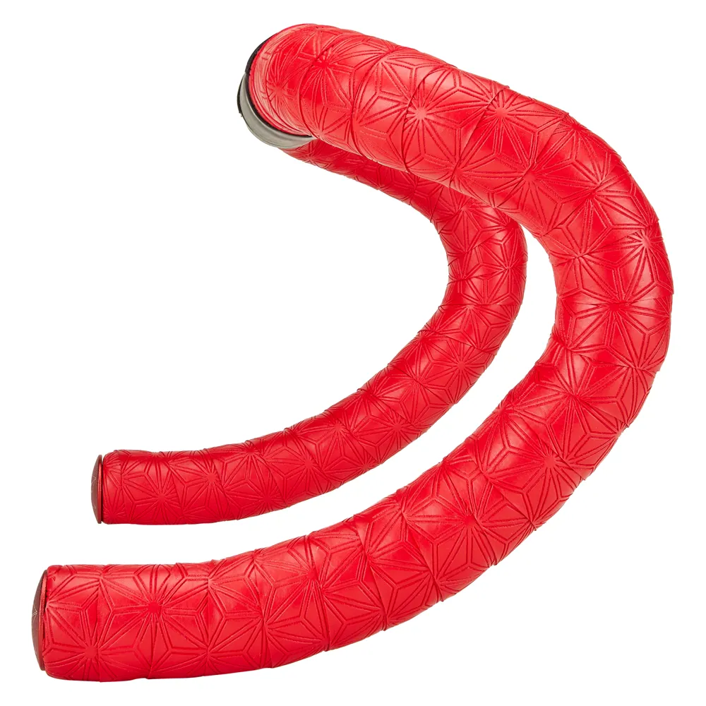 uPRISE Bikes Supacaz Super Sticky Kush Classic Bar Tape - Red + Ano Red Plugs | Price match, 365 day return s, 18-Month Warranty, Finance Available & Free UK Delivery