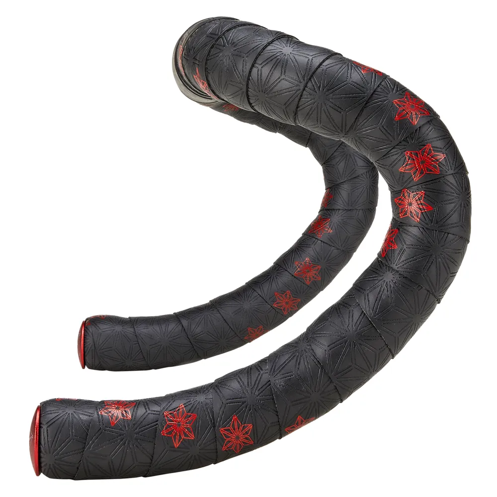 uPRISE Bikes Supacaz Super Sticky Kush Galaxy Bar Tape - Red Stars/Ano Red Plugs | Price match, 365 day return s, 18-Month Warranty, Finance Available & Free UK Delivery