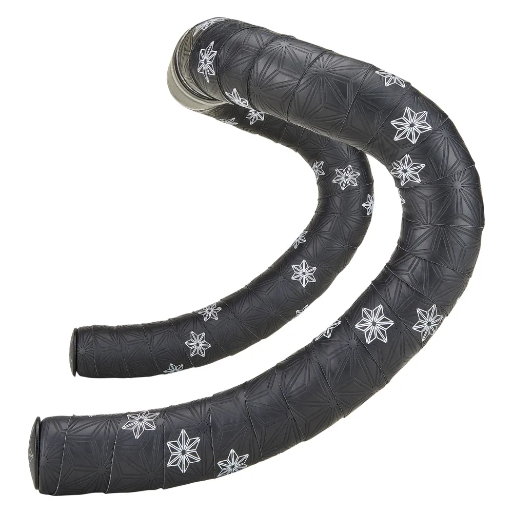uPRISE Bikes Supacaz Super Sticky Kush Galaxy Bar Tape - White Stars/Ano Black Plugs | Price match, 365 day return s, 18-Month Warranty, Finance Available & Free UK Delivery
