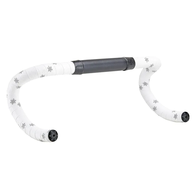 Supacaz Super Sticky Kush Galaxy Bar Tape - White/Black Stars/Ano Black Plugs-1