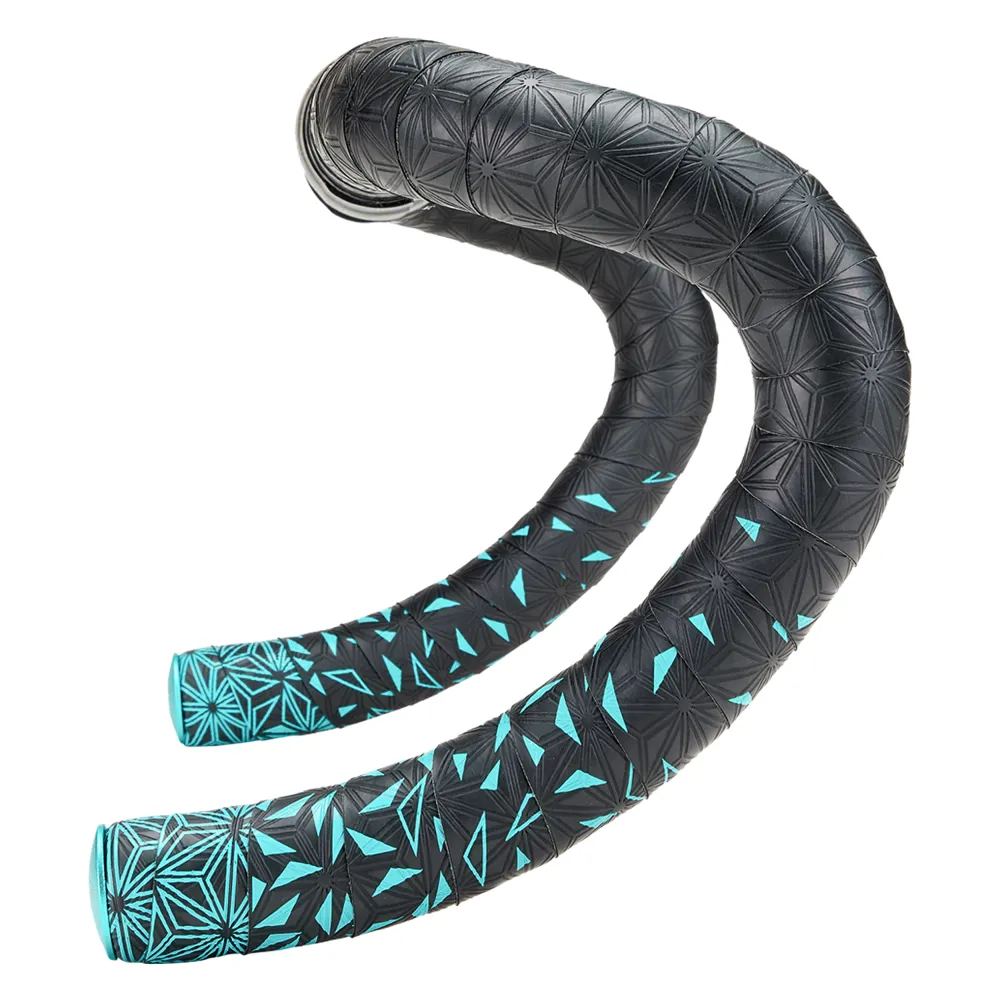 uPRISE Bikes Supacaz Super Sticky Kush Star Fade Bar Tape - Celeste/Ano Celeste Plugs | Price match, 365 day return s, 18-Month Warranty, Finance Available & Free UK Delivery