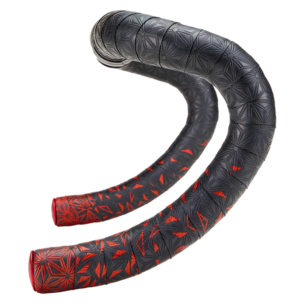 uPRISE Bikes Supacaz Super Sticky Kush Star Fade Bar Tape - Red/Ano Red Plugs | Price match, 365 day return s, 18-Month Warranty, Finance Available & Free UK Delivery